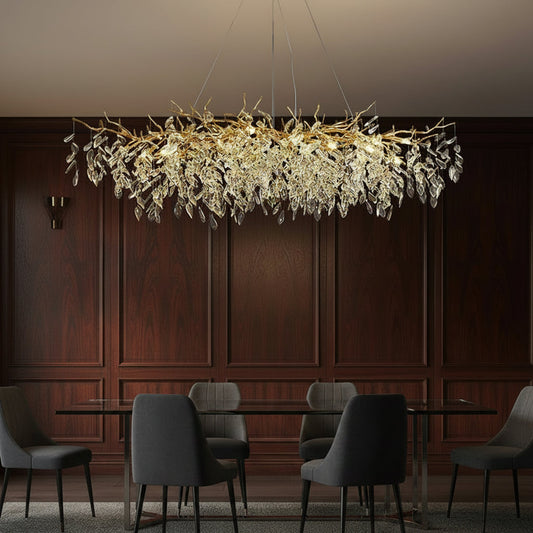 Elegant Crystal Chandelier | Modern Design with Dimmable LED Light | Perfect for Dining Room and Living Space Illumination 1
