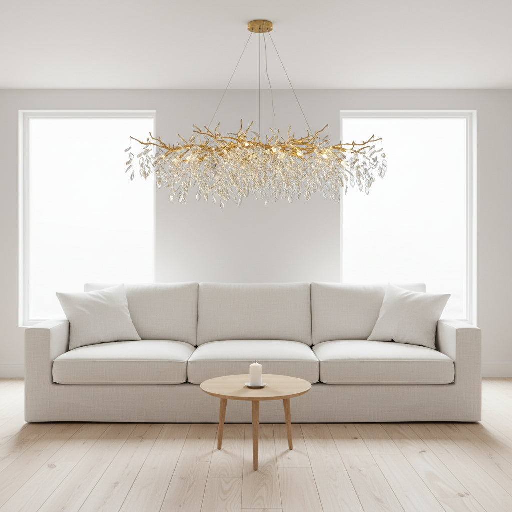 Elegant Crystal Chandelier | Modern Design with Dimmable LED Light | Perfect for Dining Room and Living Space Illumination 8