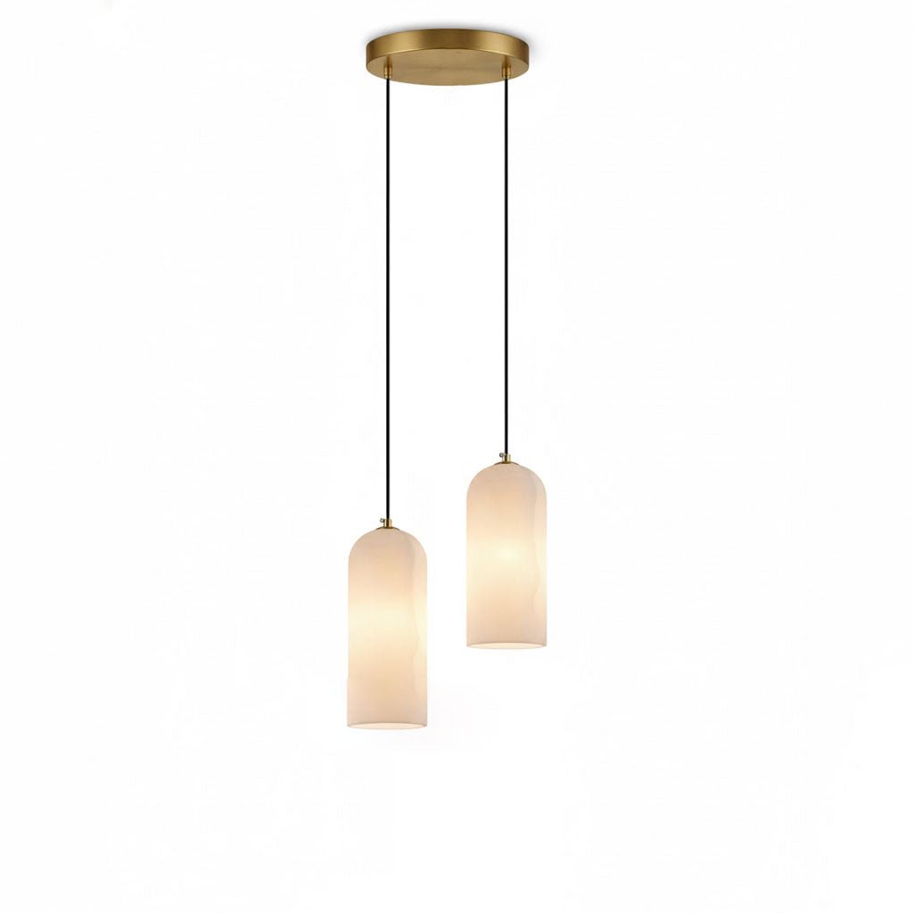 AlabasterGlow | Elegant Modern Brass-Finished Kitchen Pendant Lighting 3