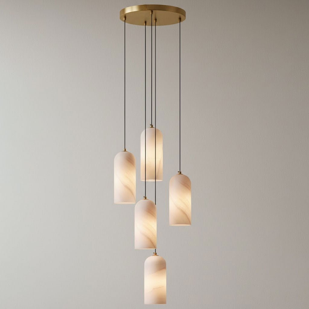 AlabasterGlow | Elegant Modern Brass-Finished Kitchen Pendant Lighting 5