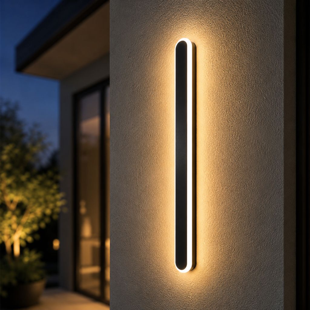 AluminaGlow | Modern Sleek Outdoor Wall Sconce with Rounded Design 1