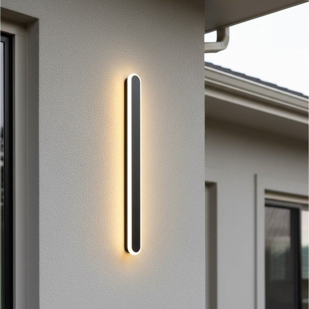 AluminaGlow | Modern Sleek Outdoor Wall Sconce with Rounded Design 2