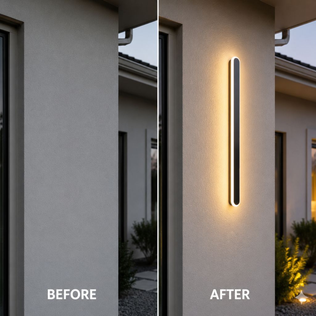 AluminaGlow | Modern Sleek Outdoor Wall Sconce with Rounded Design 6
