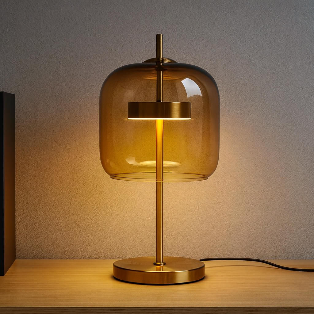 AuraGlass | Elegant Stained Glass Bedside Table Lamp for Cozy Spaces 1