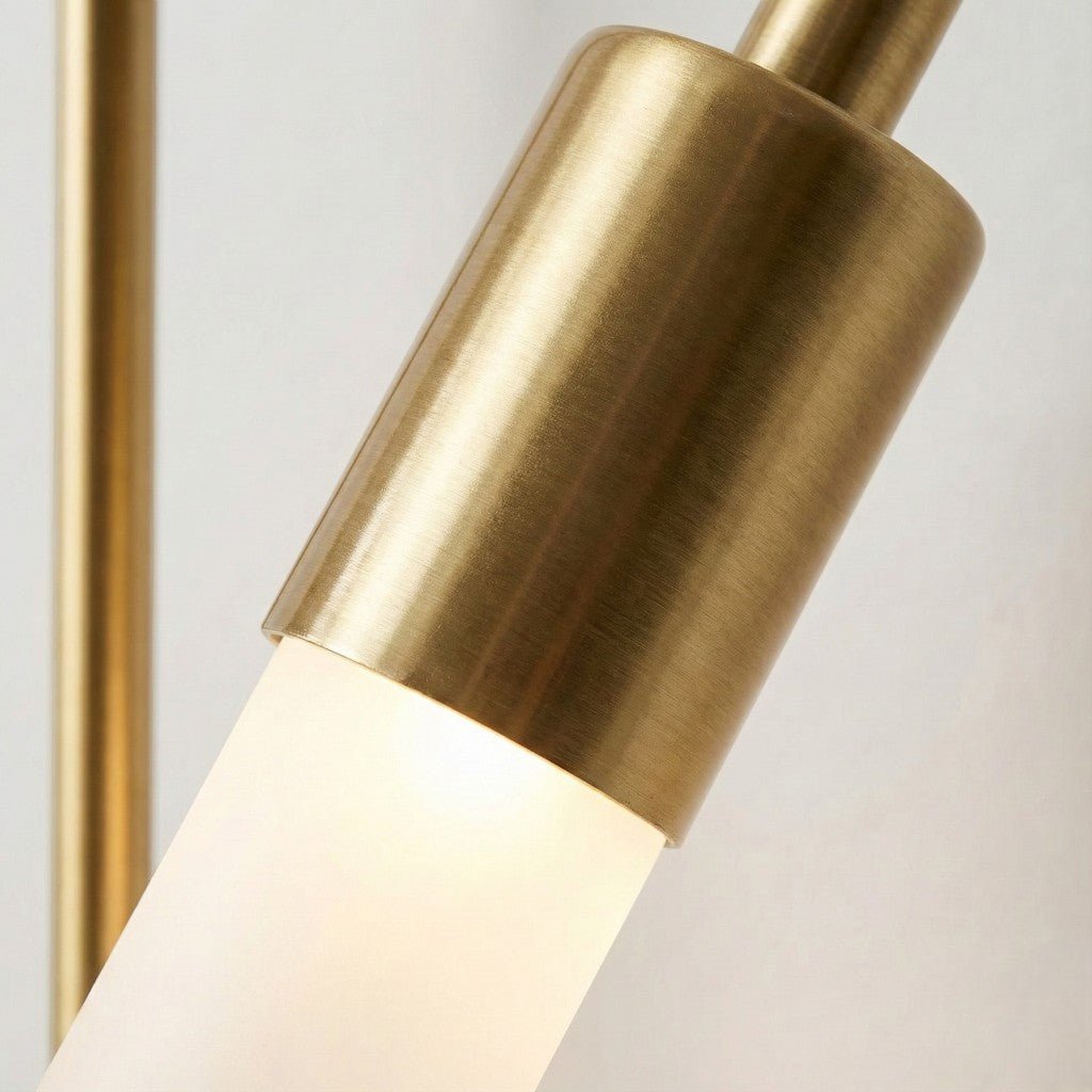 AuroraGlow | Elegant Modern Gold Wall Sconce with Double Frosted Cylinders 3