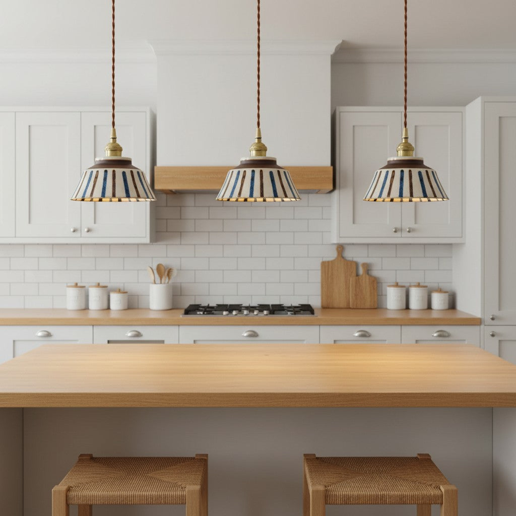 Ceramica | Elegant Hand-Painted Floral Kitchen Pendant Lighting Fixture 1