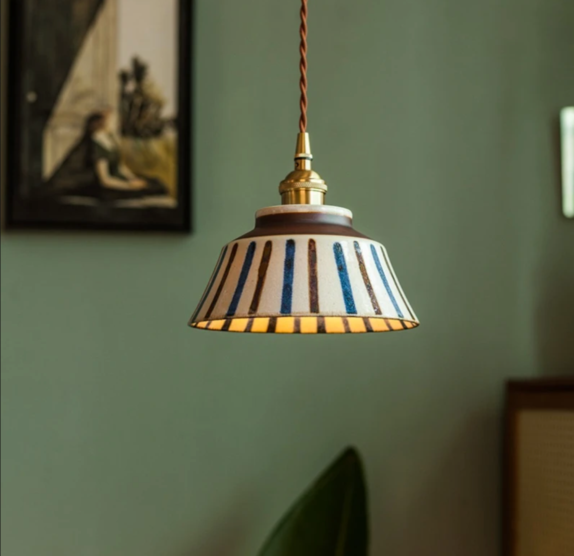 Ceramica | Elegant Hand-Painted Floral Kitchen Pendant Lighting Fixture 10