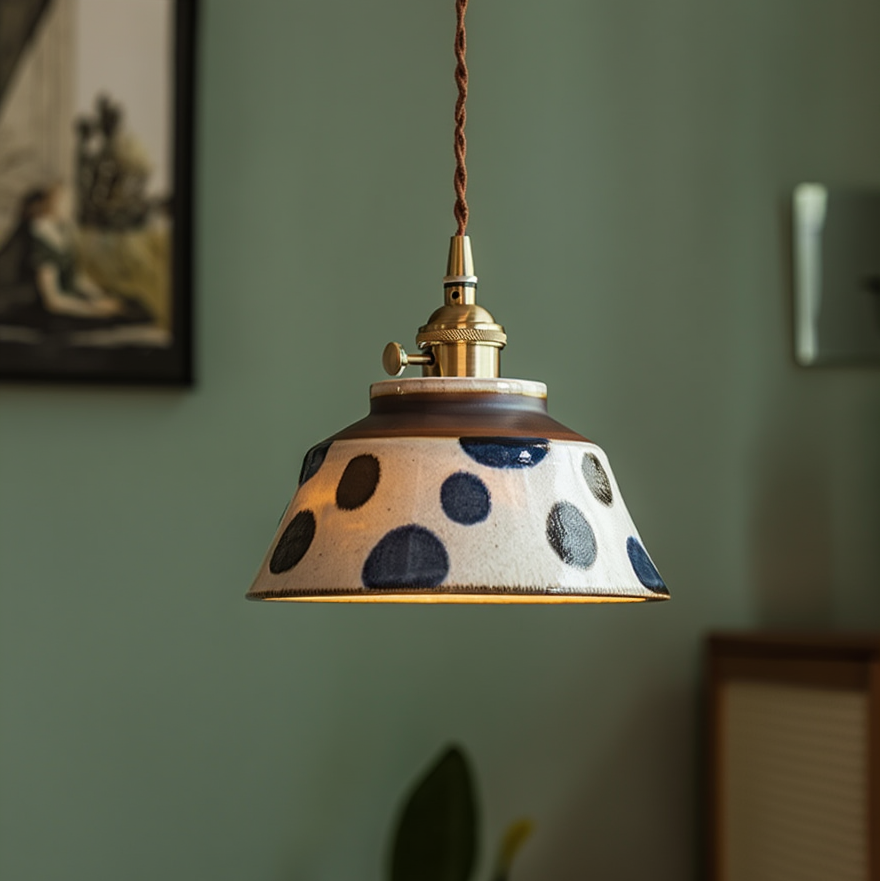 Ceramica | Elegant Hand-Painted Floral Kitchen Pendant Lighting Fixture 11