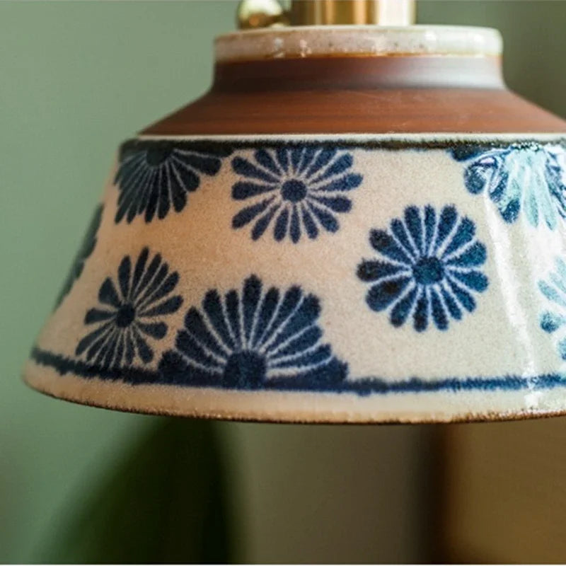 Ceramica | Elegant Hand-Painted Floral Kitchen Pendant Lighting Fixture 4