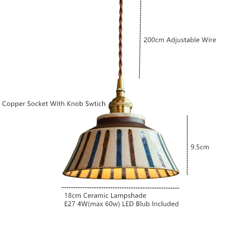 Ceramica | Elegant Hand-Painted Floral Kitchen Pendant Lighting Fixture 6