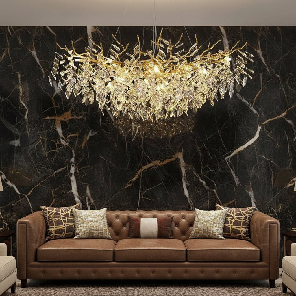 Elegant Crystal Chandelier | Modern Design with Dimmable LED Light | Perfect for Dining Room and Living Space Illumination 3