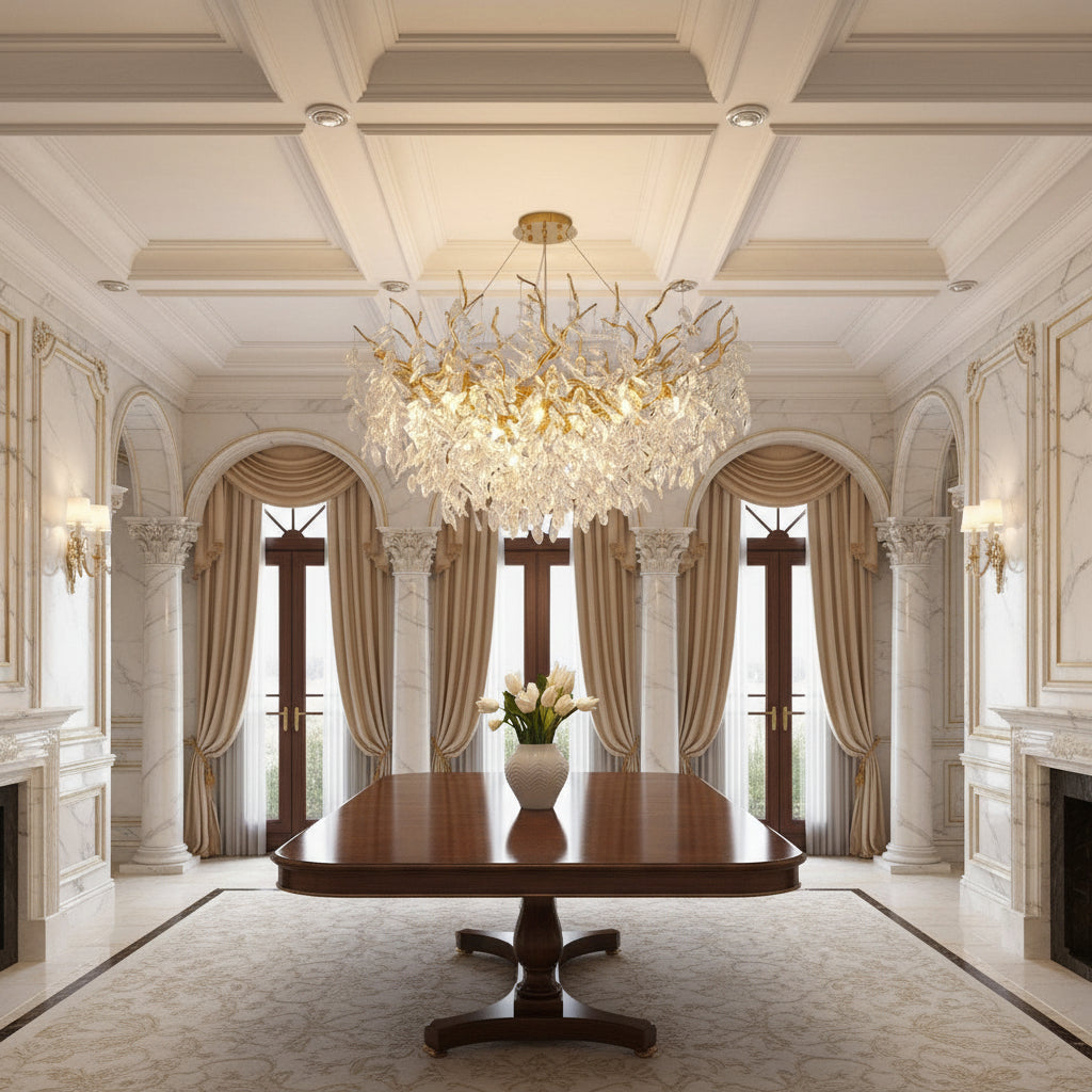 Elegant Crystal Chandelier | Modern Design with Dimmable LED Light | Perfect for Dining Room and Living Space Illumination 5