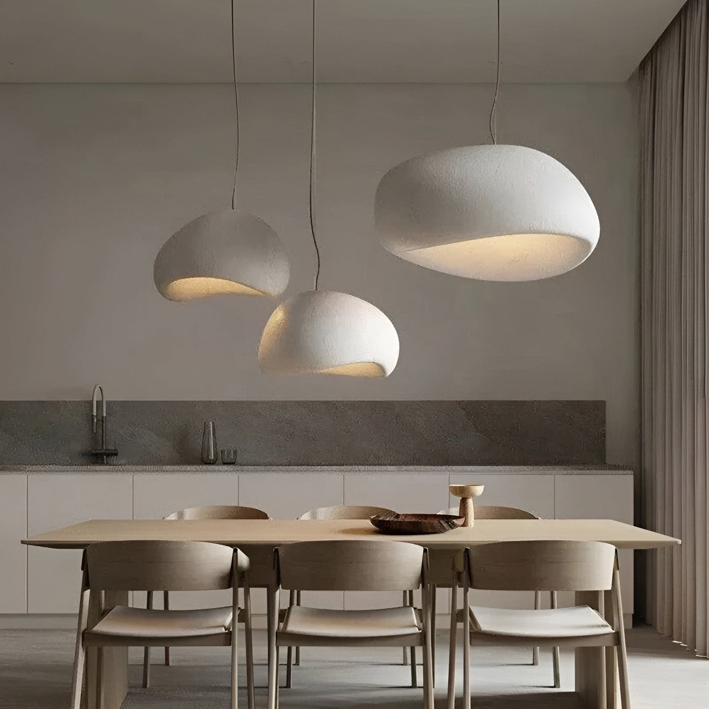 HikariDome | Stylish Textured Japanese Pendant Ceiling Light Fixture 4