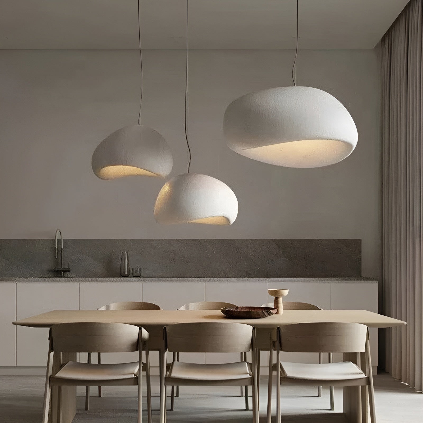 HikariDome | Stylish Textured Japanese Pendant Ceiling Light Fixture 4