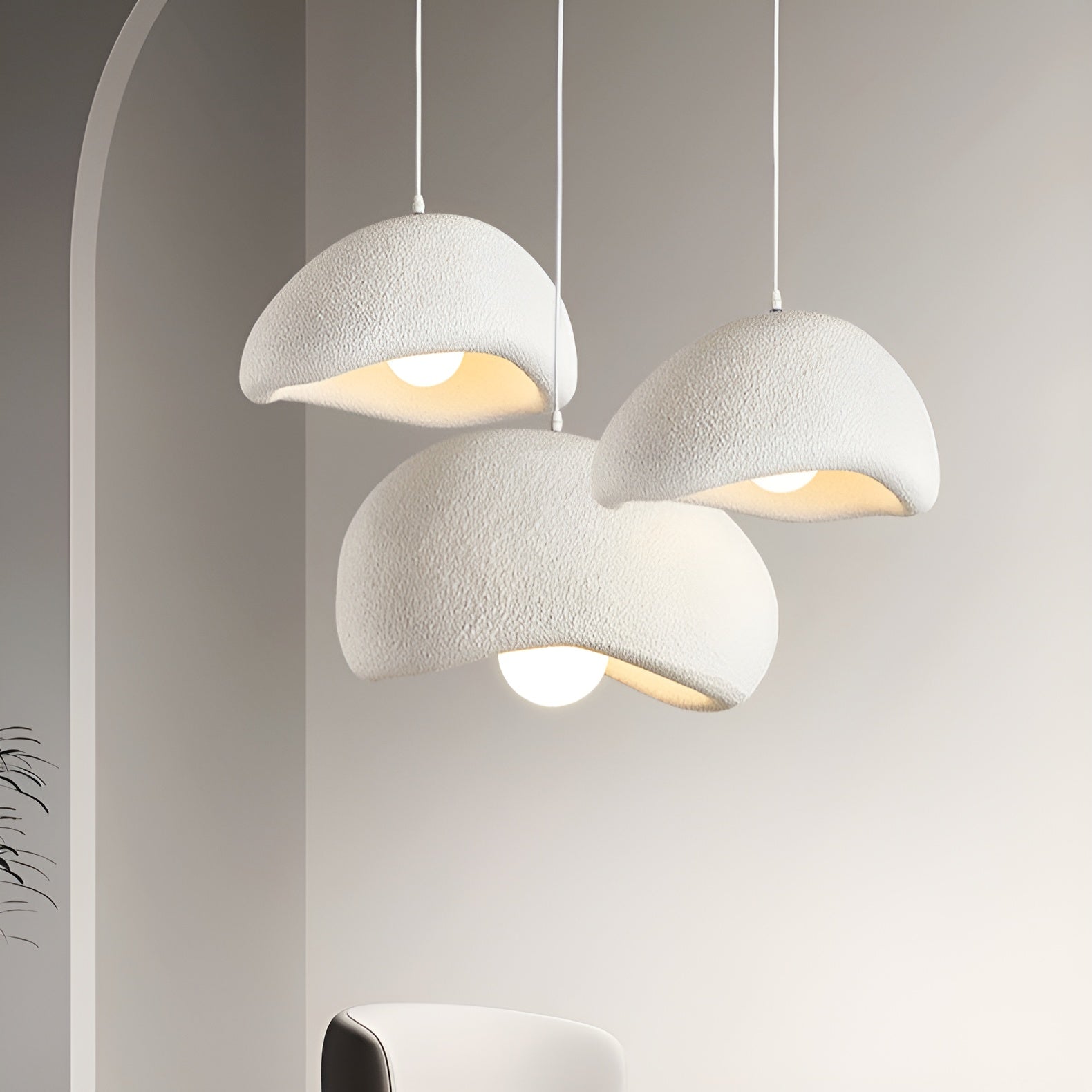 HikariDome | Stylish Textured Japanese Pendant Ceiling Light Fixture 6