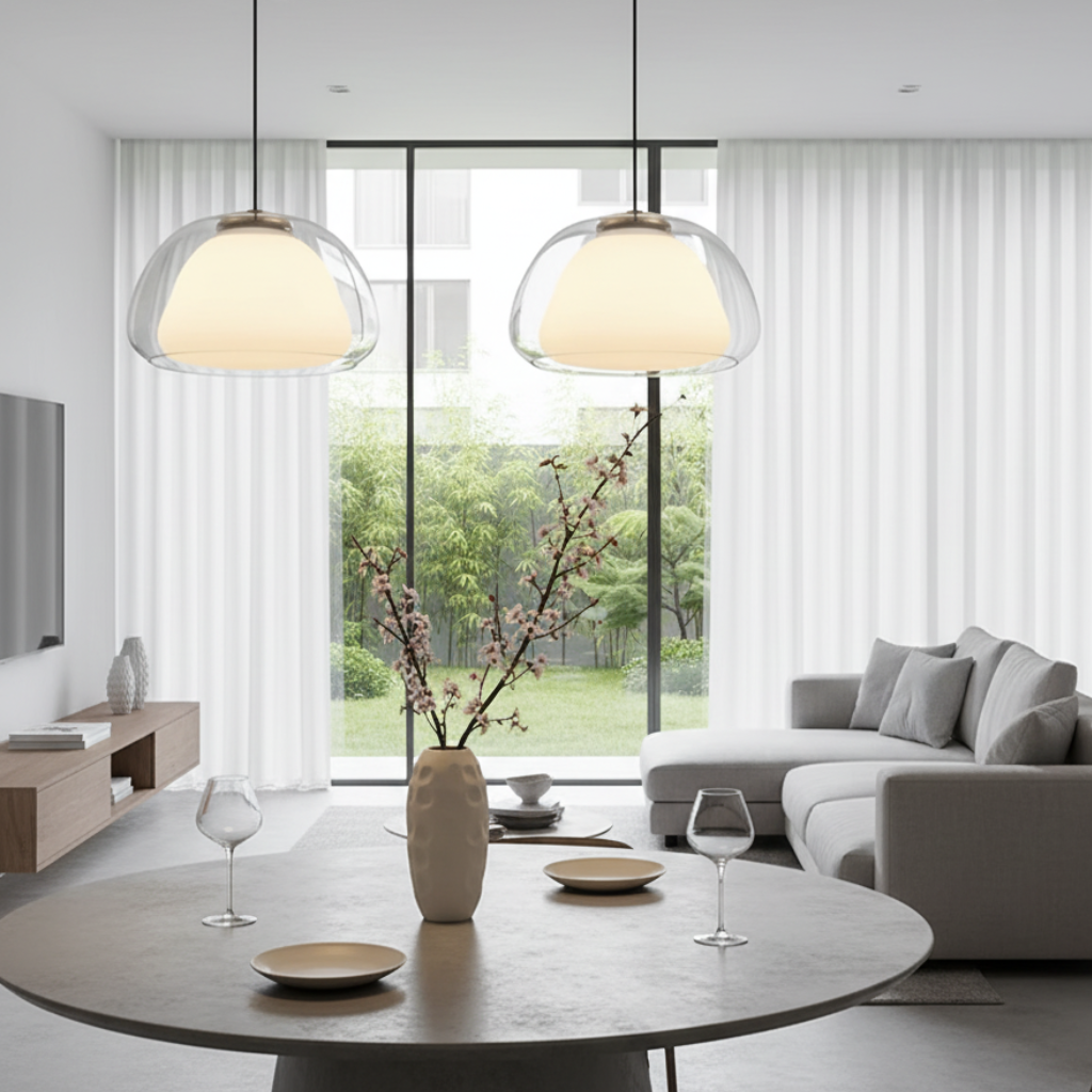 Luminara | Elegant Adjustable Glass Pendant Light for Kitchen Island 4