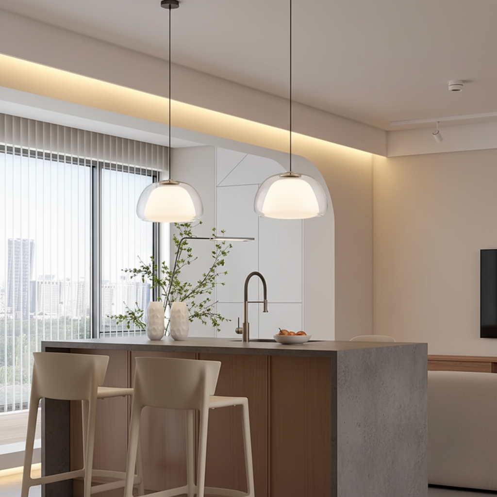 Luminara | Elegant Adjustable Glass Pendant Light for Kitchen Island 6