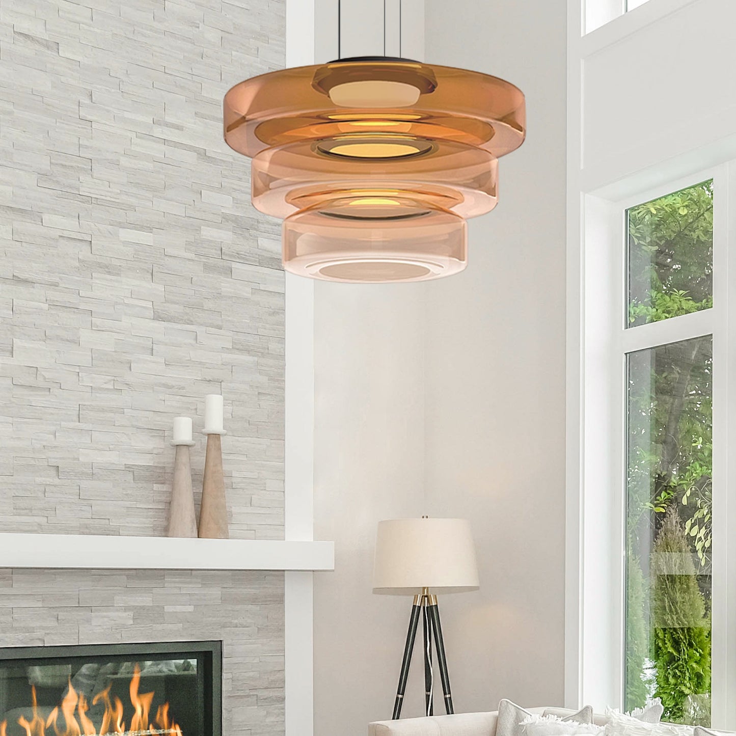 Luminara | Stylish Dynamic Glass Kitchen Pendant Lighting Fixture 7