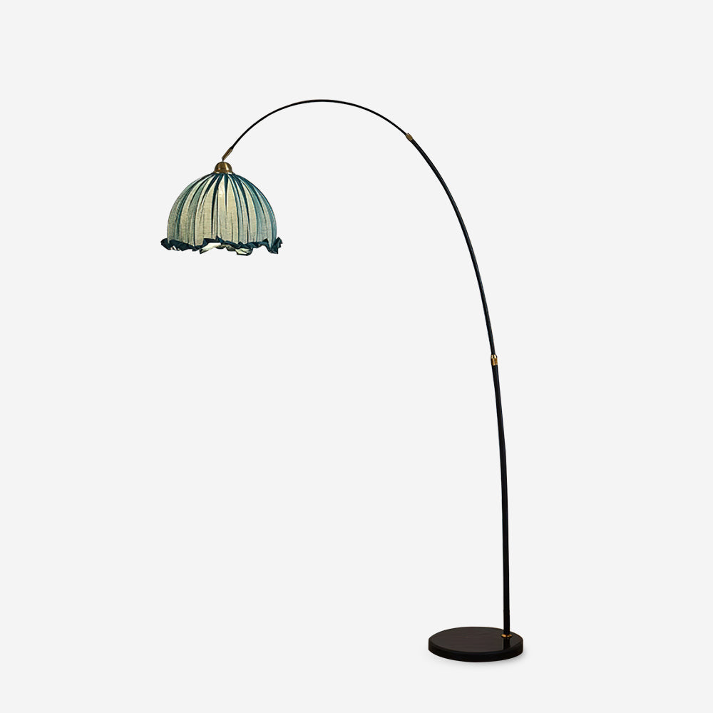 Lunaris | Elegant Modern Black Arc Floor Lamp with Fabric Shade 7