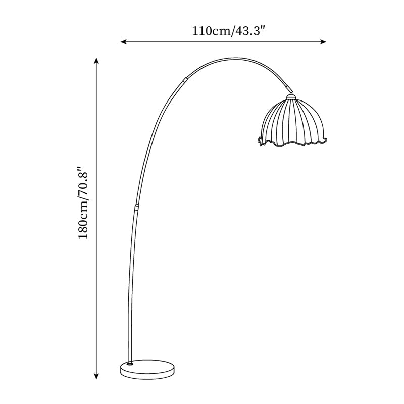 Lunaris | Elegant Modern Black Arc Floor Lamp with Fabric Shade 8