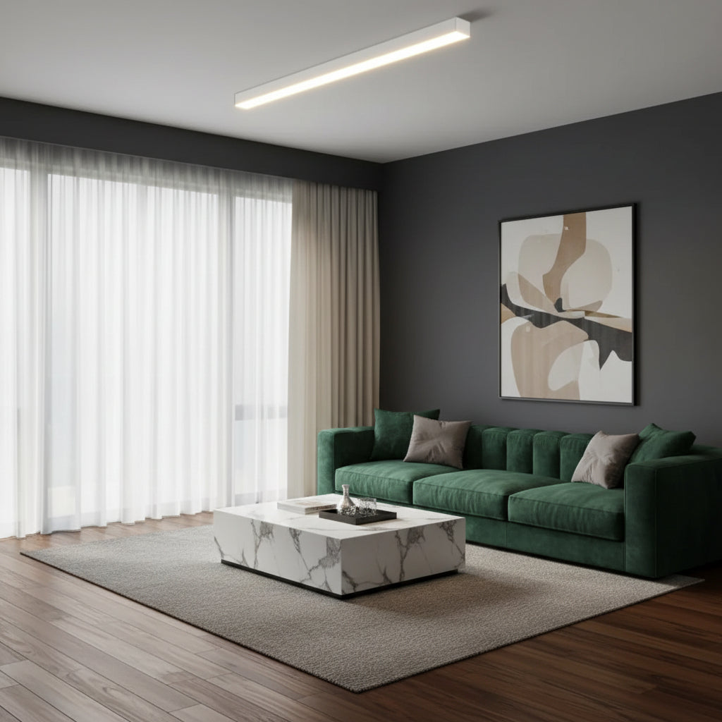 Modern Minimalist | Linear LED Ceiling Light Fixture with Soft Acrylic Diffuser | Ideal Dining Room Lighting Solution 6