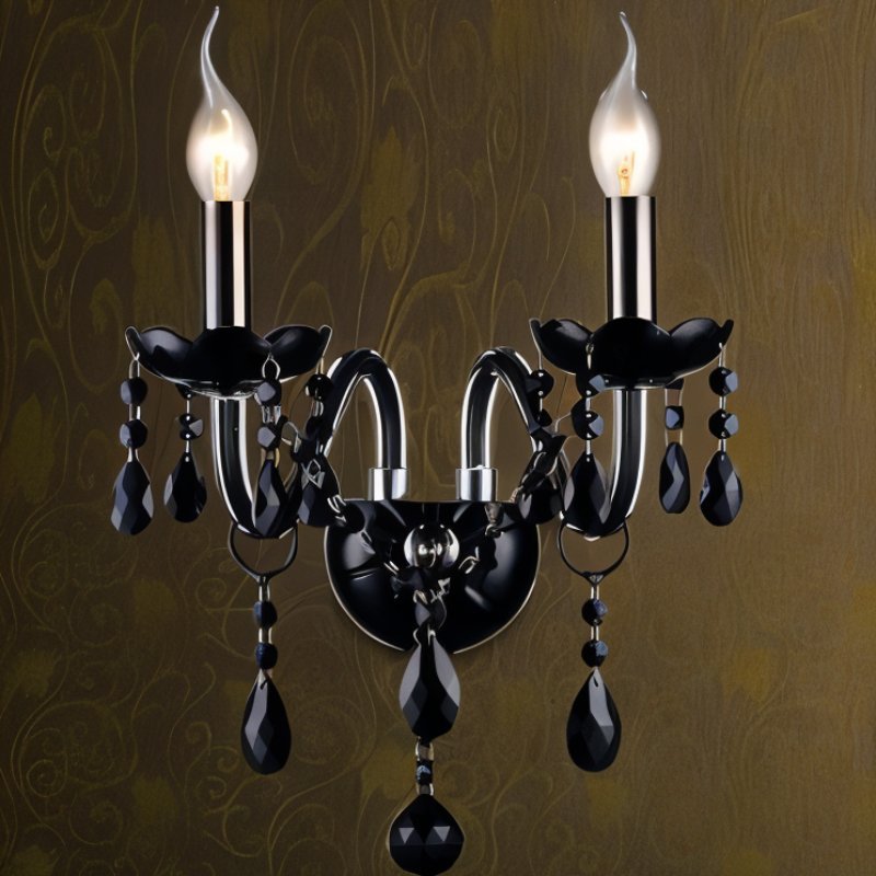 ObsidianGlow | Elegant Modern Black Crystal Chandelier Light Fixture 0