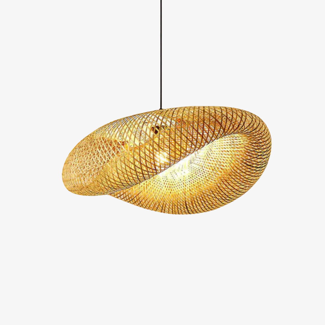 RattanWave | Elegant Natural Woven Rattan Pendant Light Fixture 1