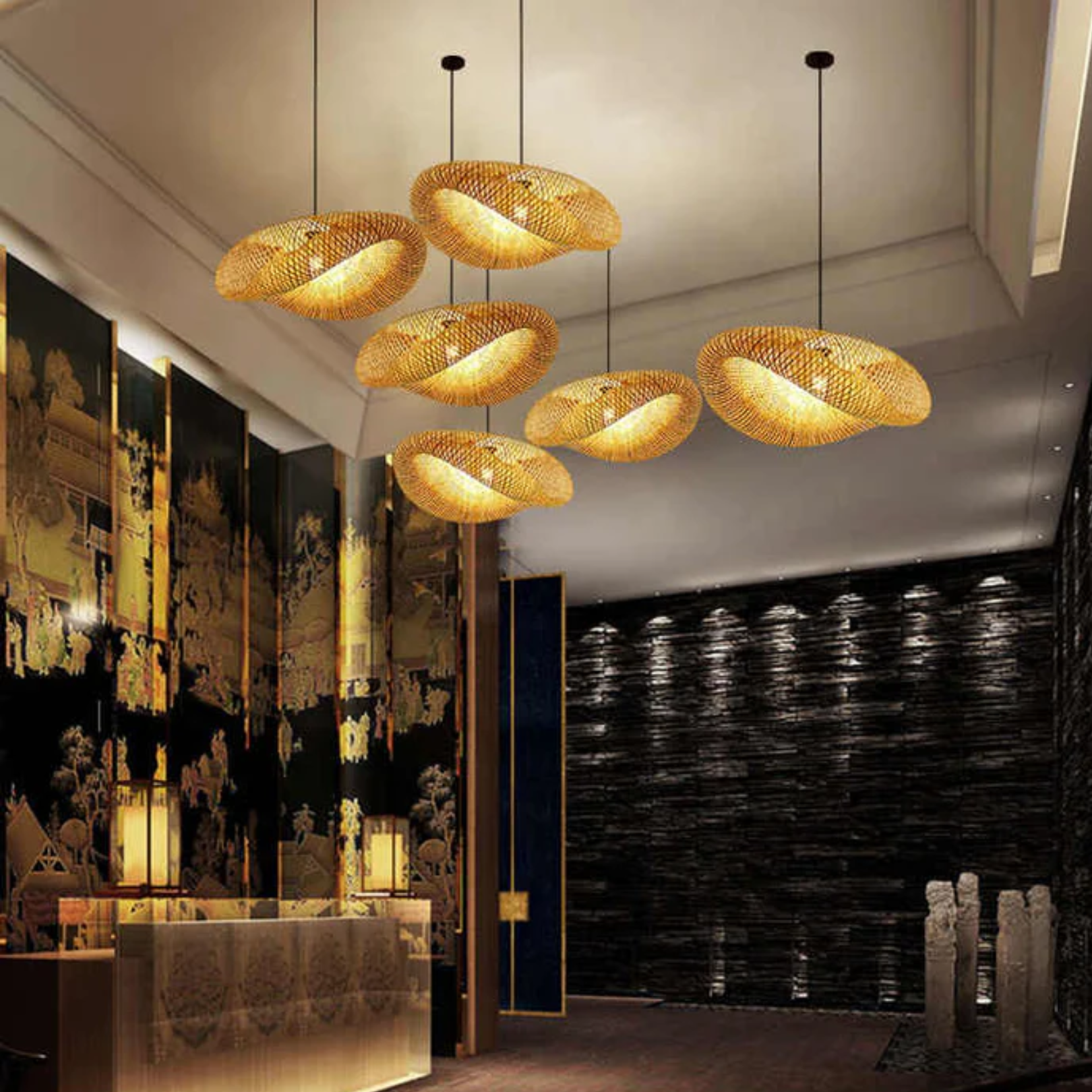 RattanWave | Elegant Natural Woven Rattan Pendant Light Fixture 6